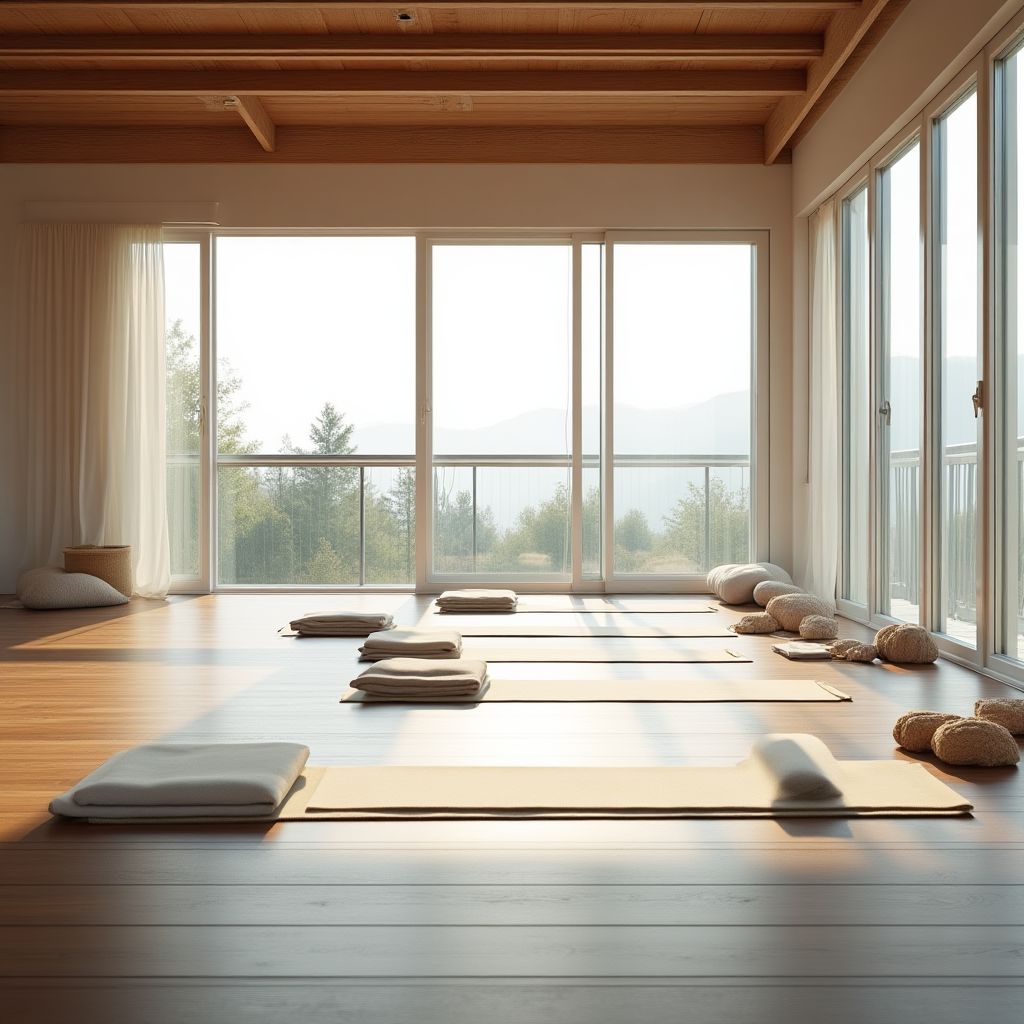 Huzurlu yoga stüdyosu